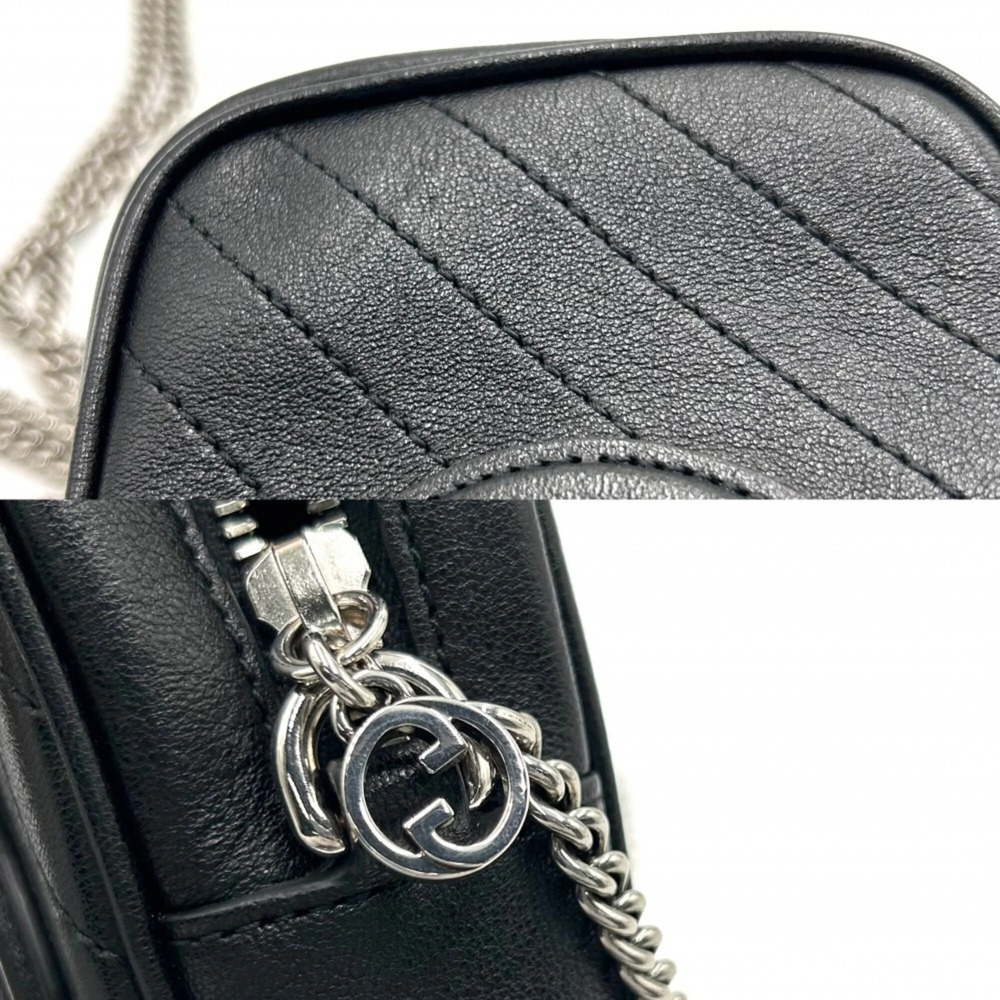 GUCCI Authentic Black Leather Shoulder Bag - Picture 6 of 7